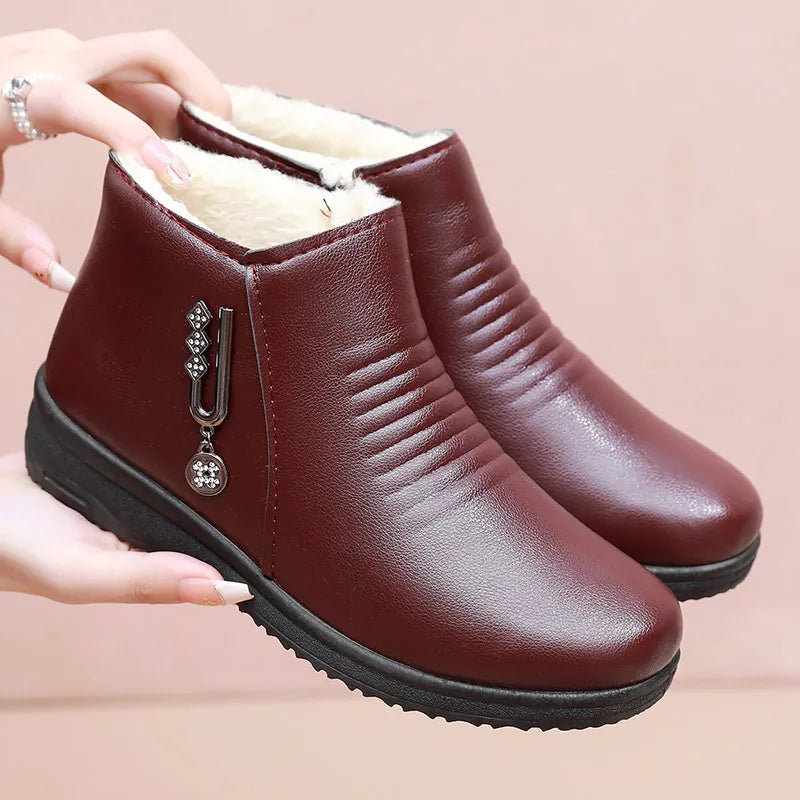Women's Waterproof Ankle Boots – Warm Lightweight Winter Snow Boot Women's Ankle Boots Qst