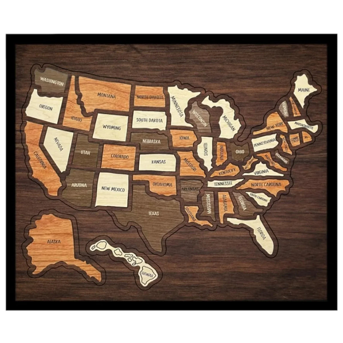 Wooden USA Travel Map Puzzle | Record Journeys & Display Wooden Map Puzzle Qme A One Size