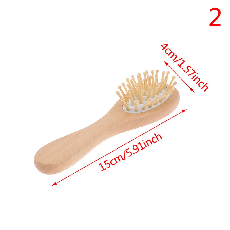 Soft Baby Hair Brush & Comb Set – Wooden Handle Newborn Baby Grooming Set Qst N2