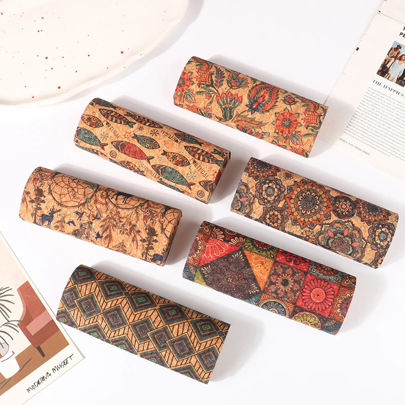 Japan Retro Cork Magnetic Glasses Case – Unisex Eyewear Box Eyeglass Case Qst