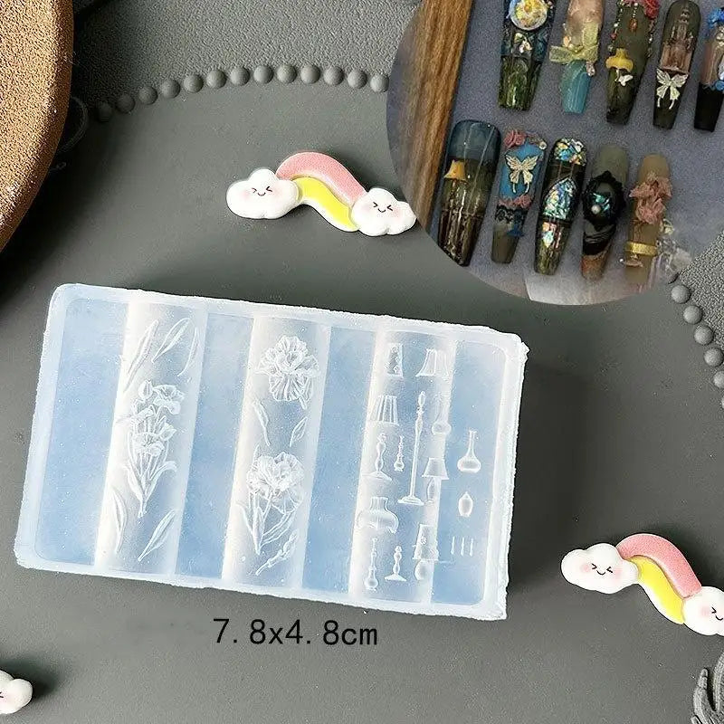 3D Fruit Flower Silicone Nail Mold – DIY Nail Art Template Nail Art Mold Qst A4