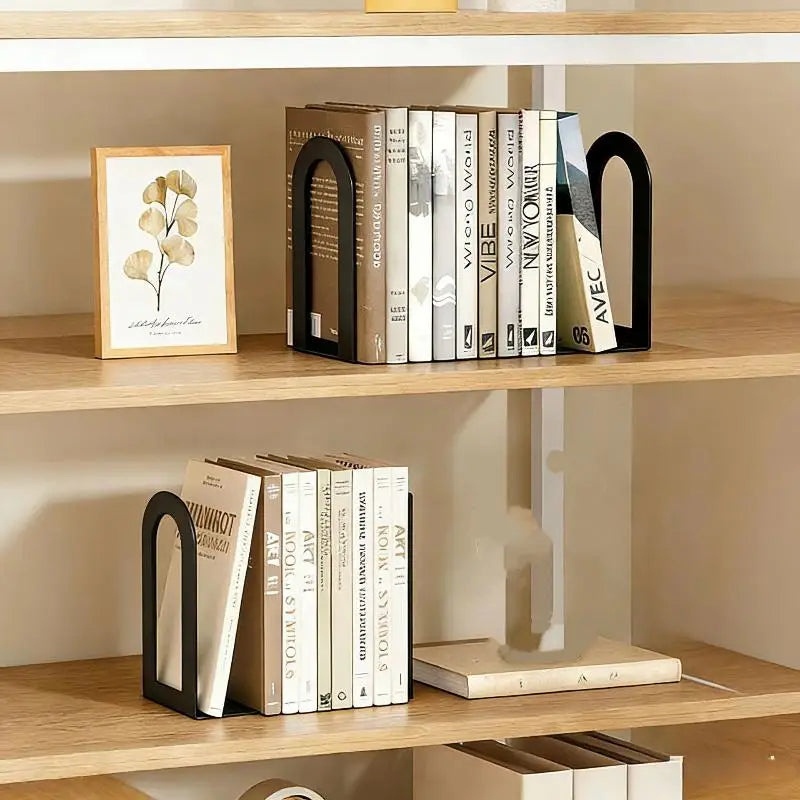 Heavy Duty L-Shaped Iron Bookends – Space-Saving, 1 Pair Iron Bookends Qme