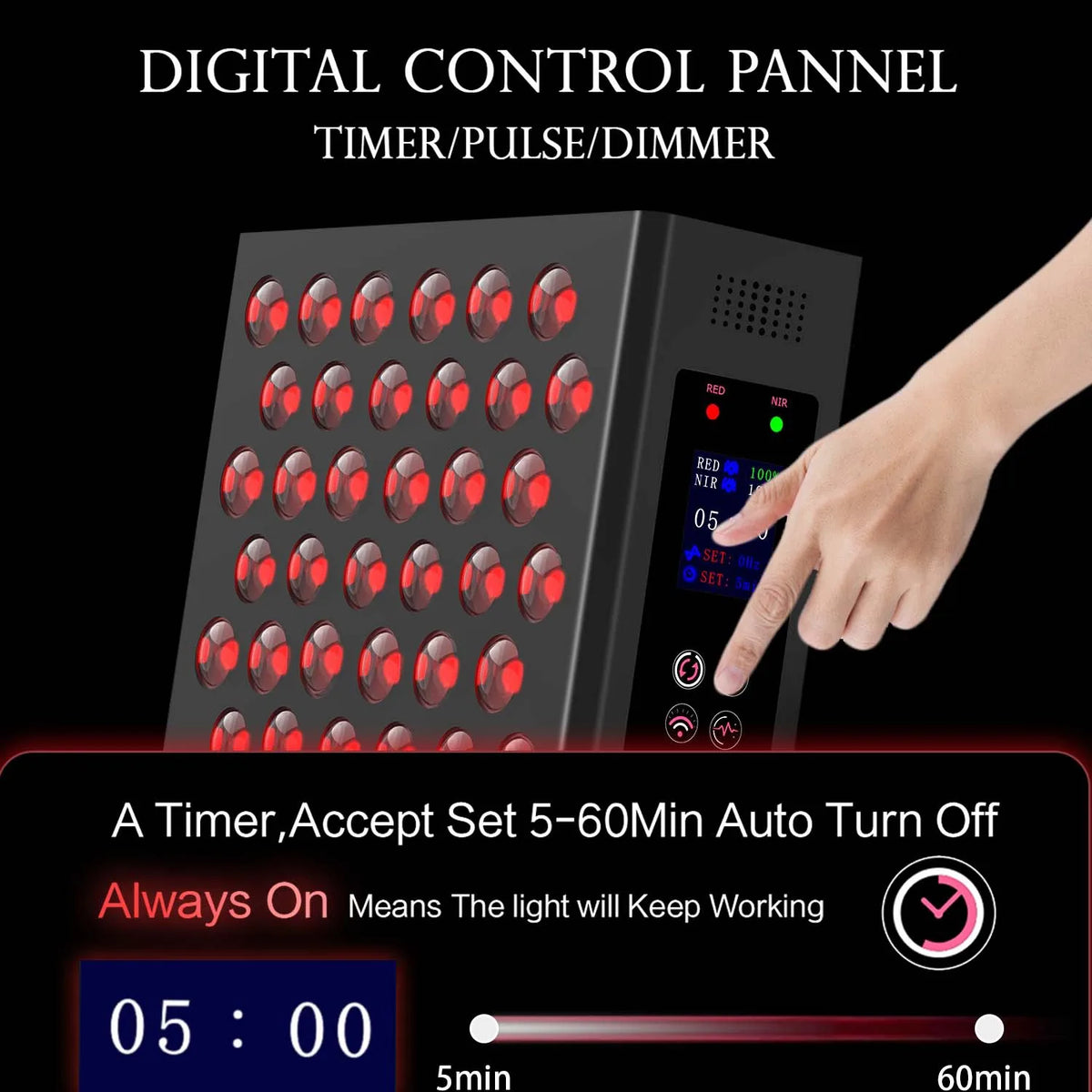 MasterGrow 660nm 850nm Dual-Chip LED Red Light Therapy Panel LED Light Therapy Panel Qst