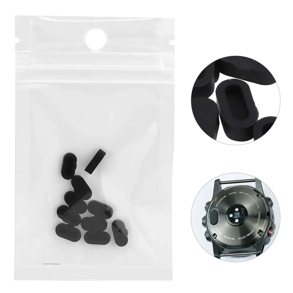 Silicone Dust Plug Covers for Garmin Fenix 5, 5S & 5X – 10-Pack Smartwatch Dust Plug Qme