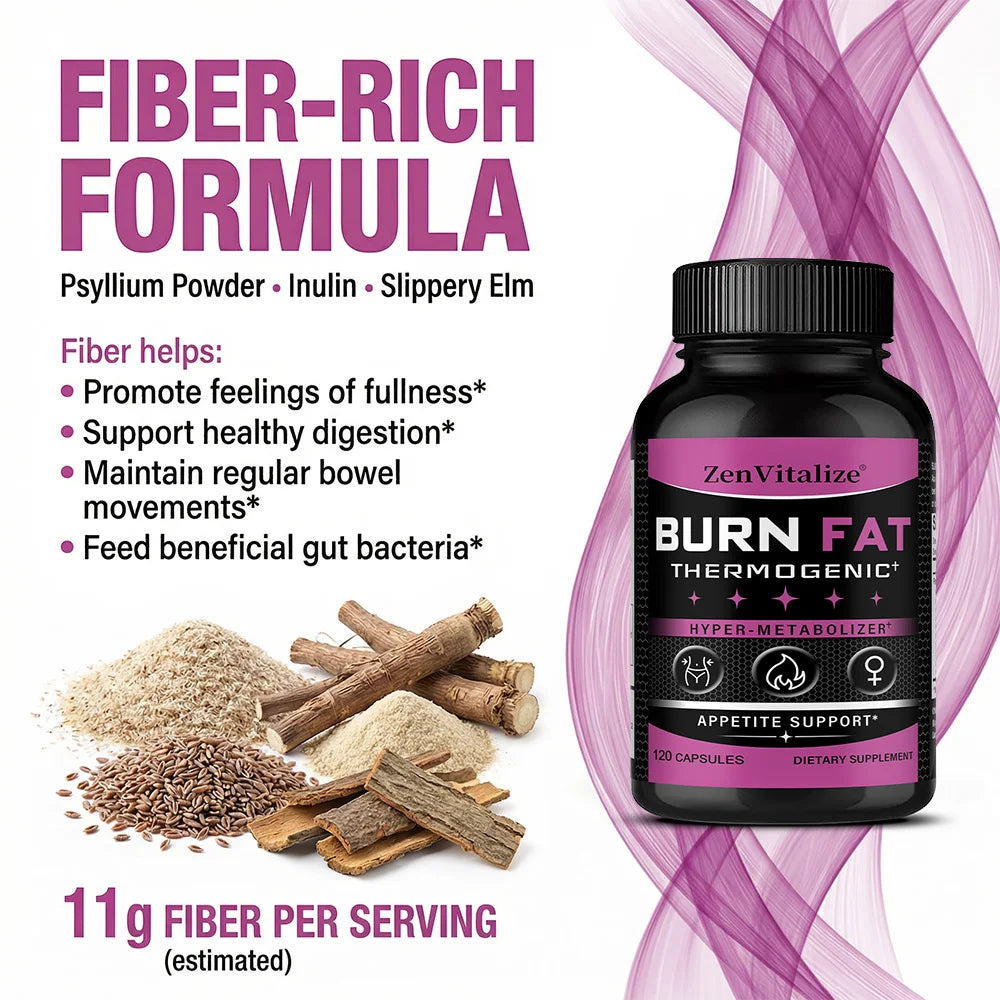 Thermogenic Metabolism Booster – Psyllium, Ginger & Cabbage Palm Metabolism Supplement Qst