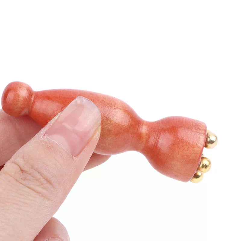 Lotus Seedpod Gua Sha Facial Tool – Rosewood & Alloy Roller Facial Massage Tool Qme