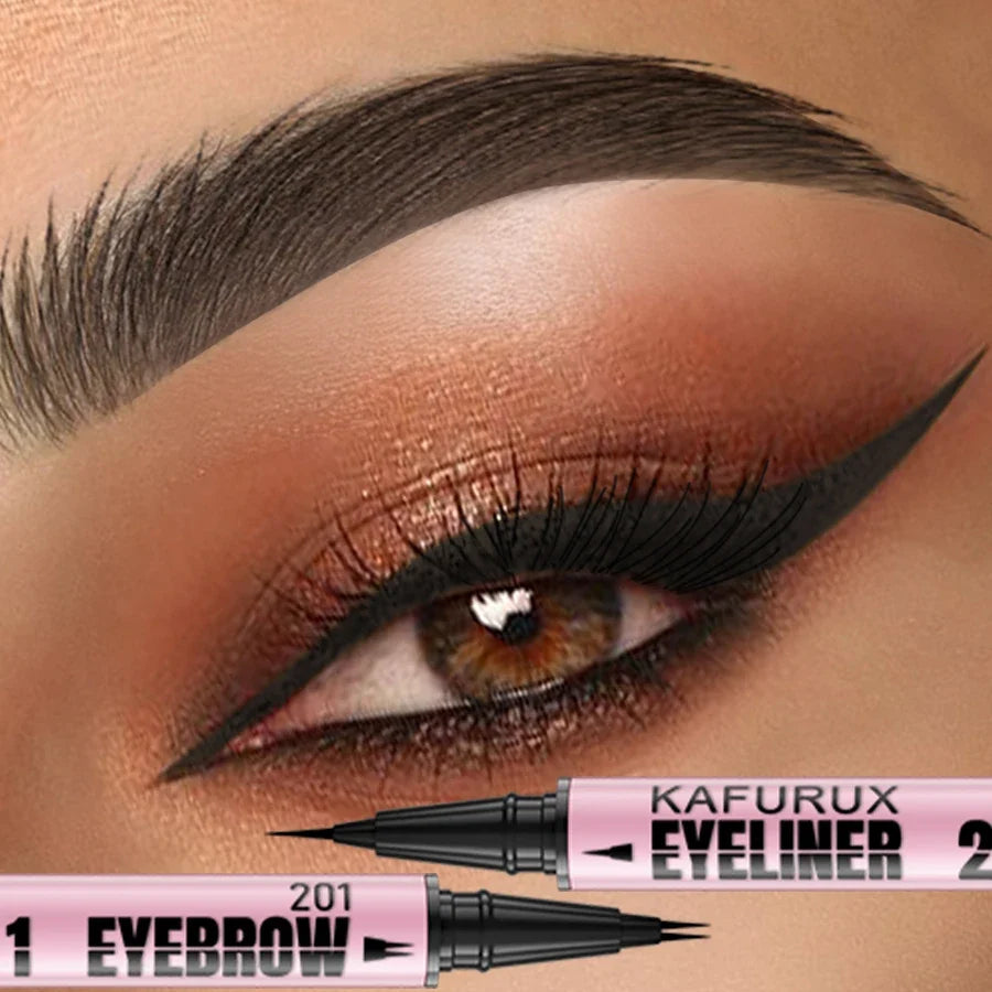 Waterproof Double-Ended Eyebrow Pen & Eyeliner – 4 Colors Eyebrow Pen & Eyeliner Qme