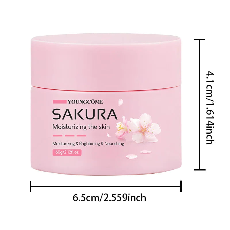 YOUNGCOME Sakura Essence Cream – Cherry Blossom Moisturizer Facial Moisturizer Cream Qst 60G