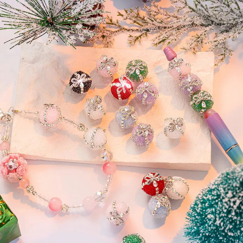 Rhinestone Ball Spacer Beads Moon Star Flower DIY Jewelry Craft Beads Qme