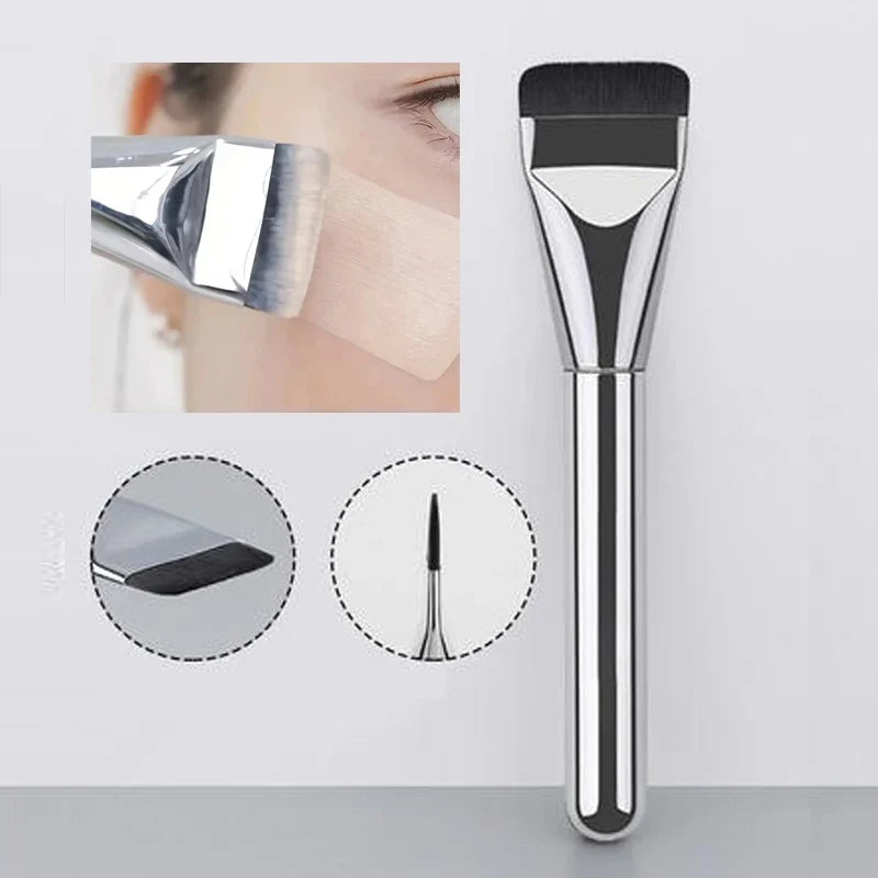 Oval Foundation Brush – Ultra-Fine Hypoallergenic Nylon | Qme Makeup Brush Qme