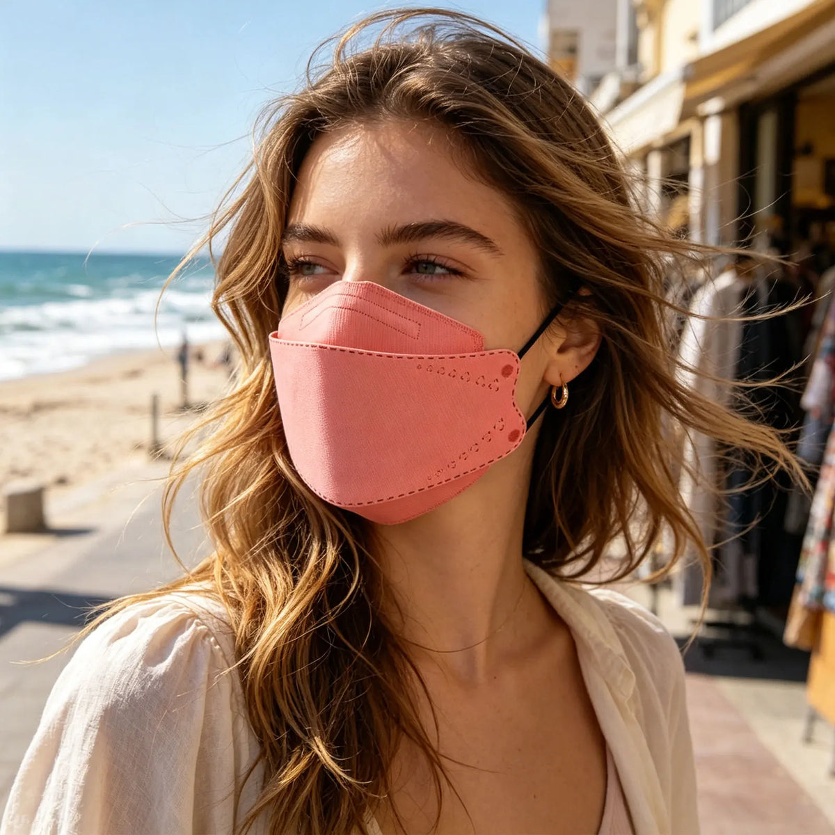 3D Solid Color Dust-Blocking Face Mask – Breathable Adult Mask Face Mask Qme