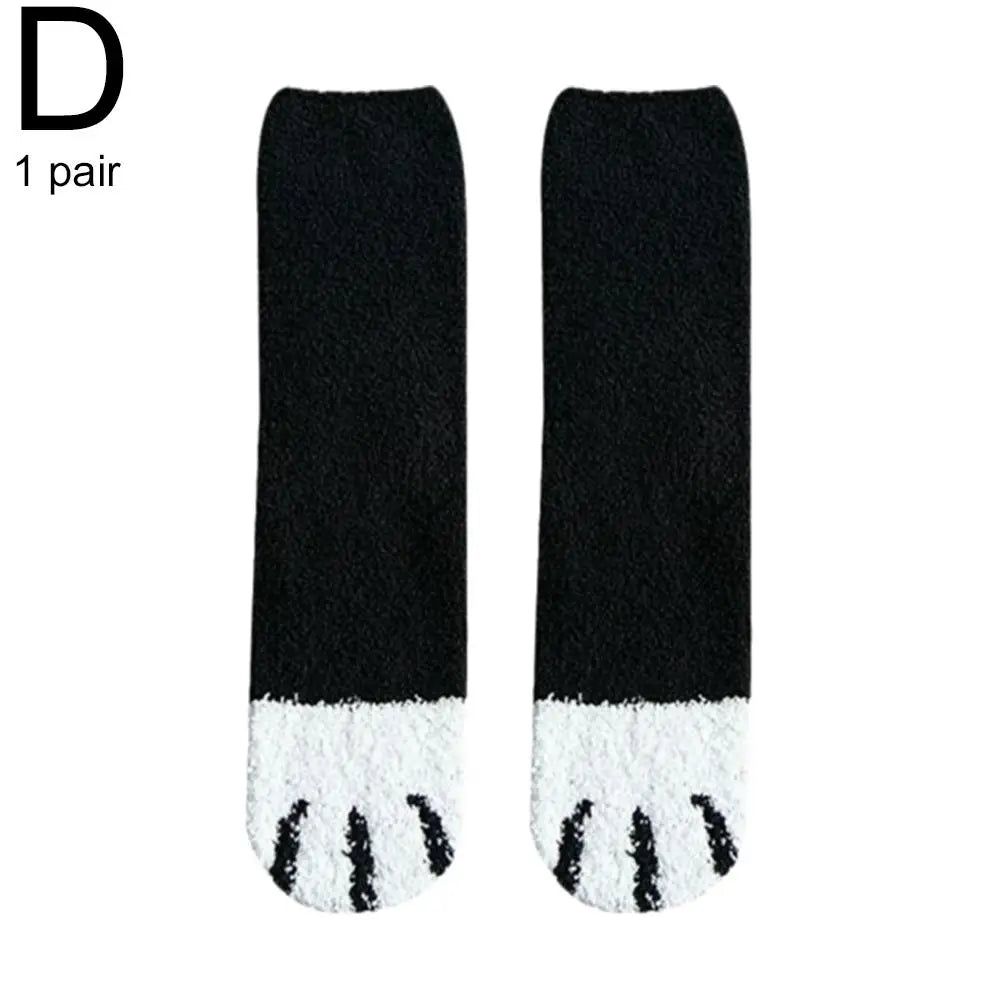 Women's Fluffy Cat Paw Socks – Cute Warm Winter Novelty Novelty Fluffy Socks Qme D