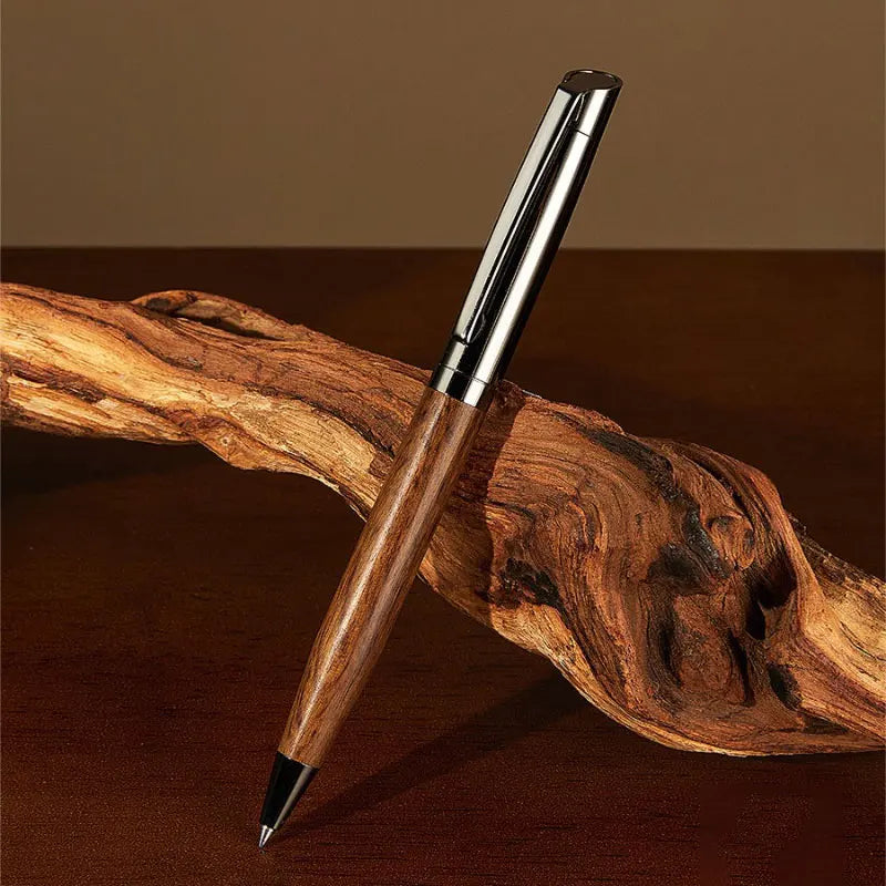 Metal & Wood Ballpoint Pen | Premium Smooth Writing – Black Ballpoint Pen Qme