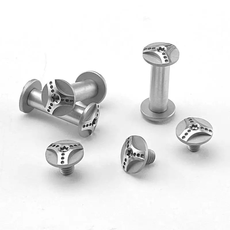 Plum Blossom M4 Knife Handle Screws 416 Stainless Steel 10 Sets Knife Handle Screws Qst Silver 5MM-9-10PCS