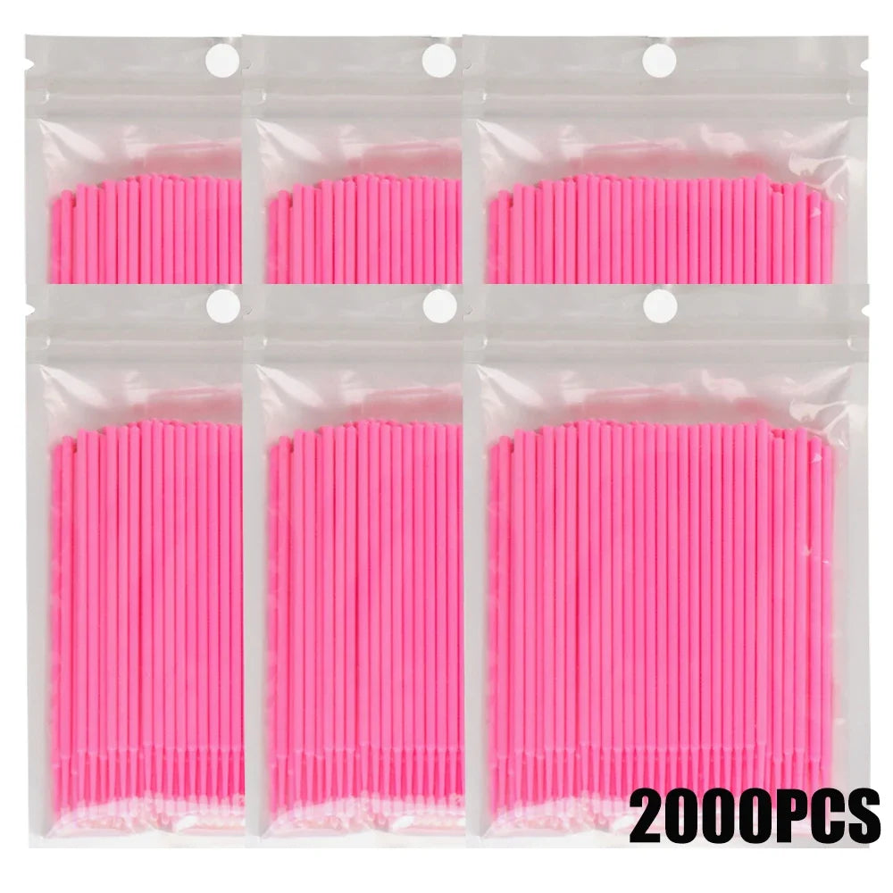 300 Disposable Microbrush Applicators for Lashes & Nail Art Microbrush Applicator Set Qme 2000pcs Pink