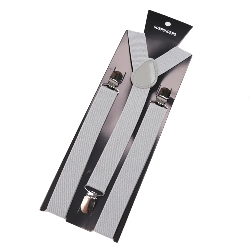 Unisex Elastic Leather Suspenders Braces – 26 Colors