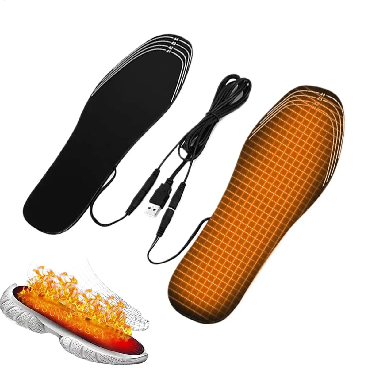 Electric Heated Insoles – Cuttable Breathable Foot Warming Pad Electric Heated Insoles Qme