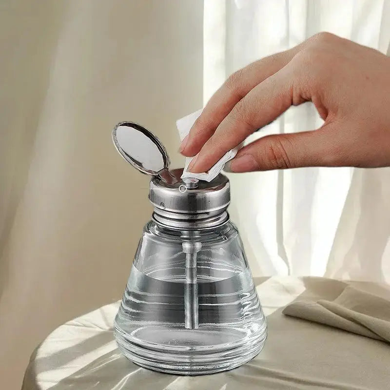 Refillable Glass Pump Dispenser Bottle – Nail Polish & Remover Nail Pump Dispenser Qme