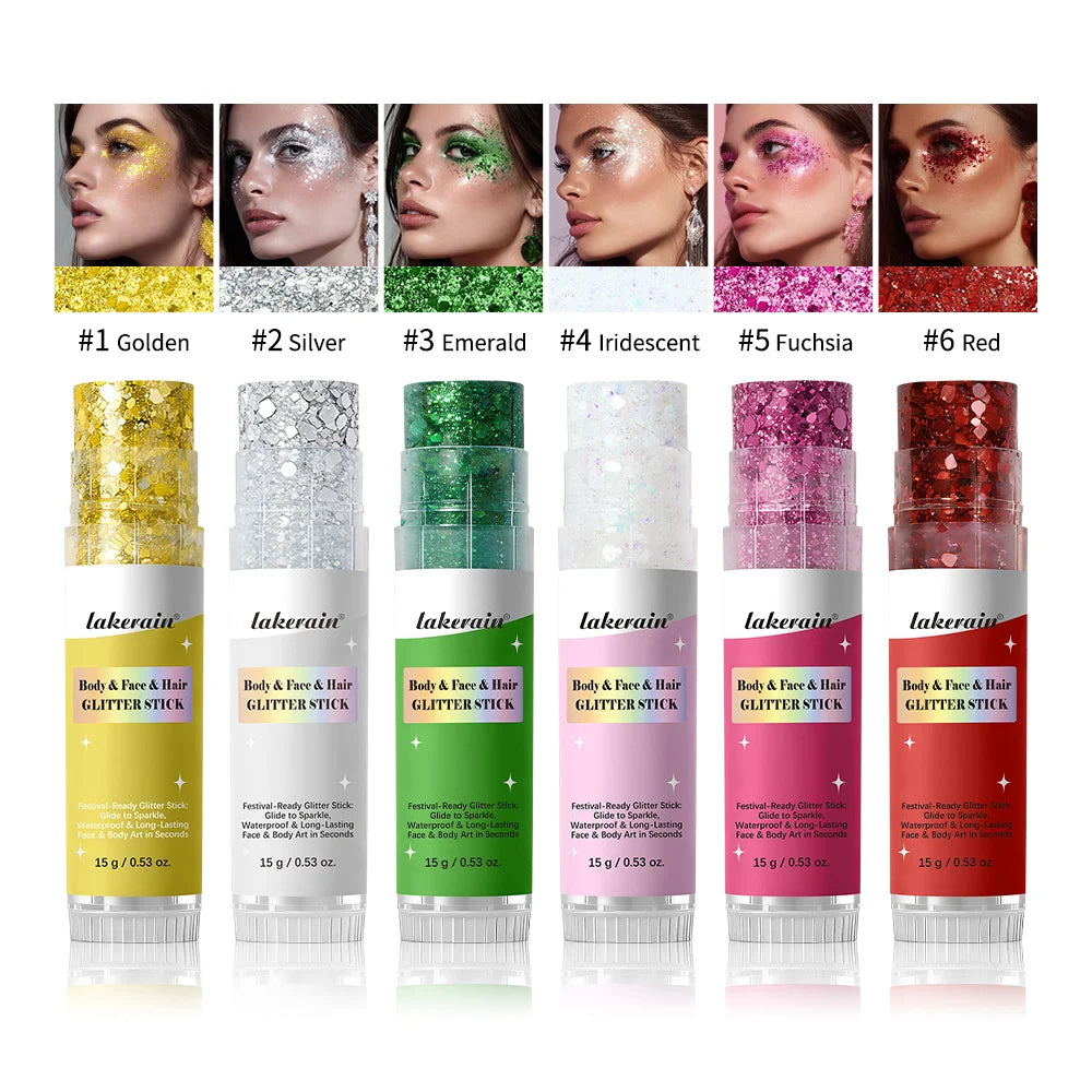 Glitter Gel Highlighter Stick – Sparkling Body & Face Makeup Glitter Highlighter Stick Qst