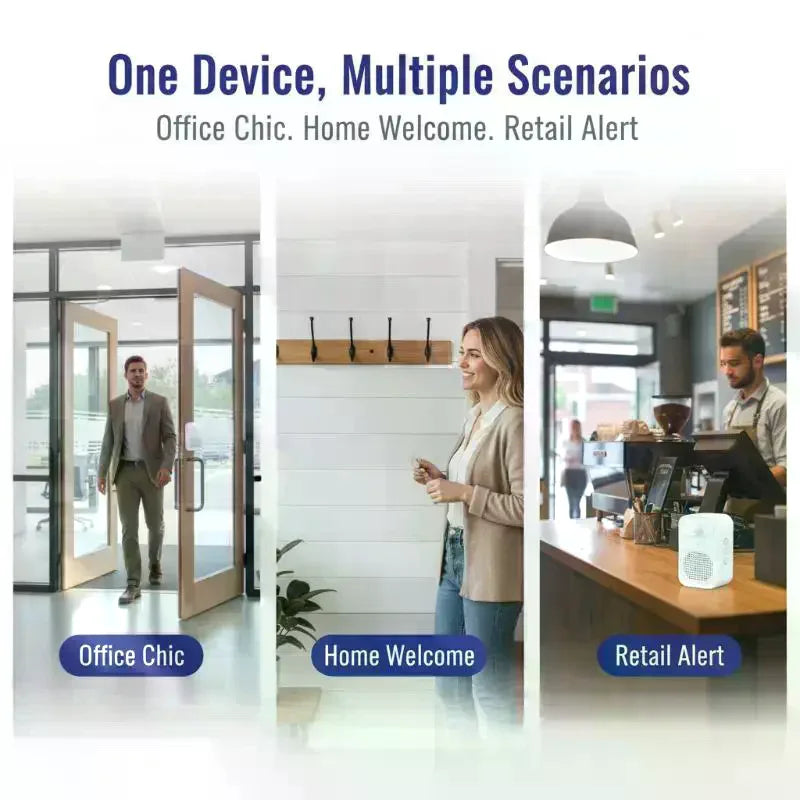 Infrared Door Sensor Welcome Chime | Voice Prompter Doorbell Door Entry Sensor Qme