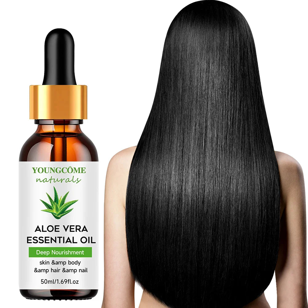 YOUNGCOME Pure Aloe Vera Oil – Moisturizer for Skin, Hair & Nails Moisturizing Hair Oil Qst