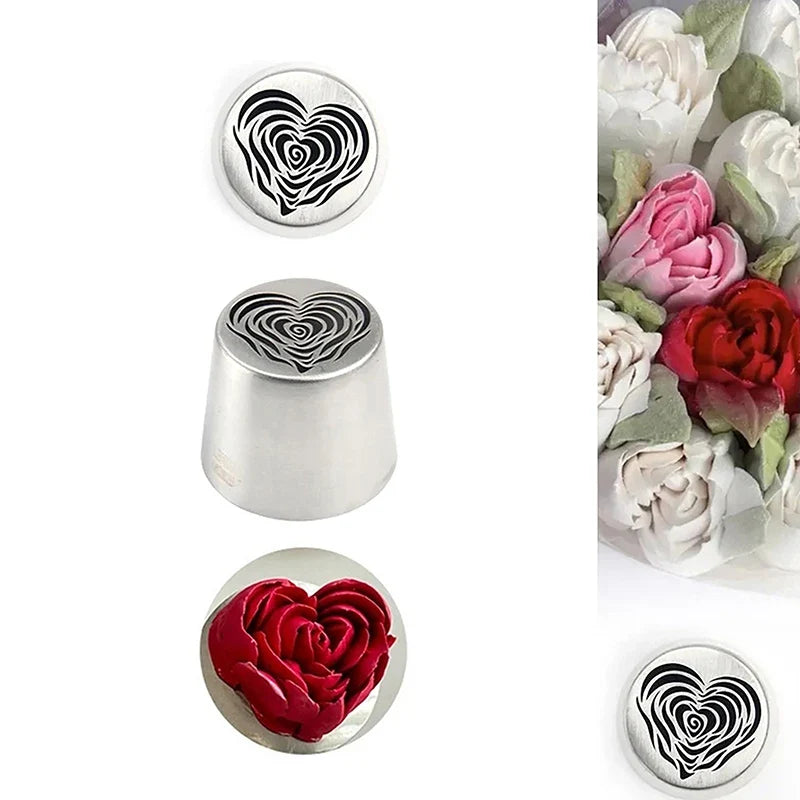 XL Heart Rose Russian Icing Tip | Stainless Steel Piping Nozzle Cake Decorating Tip Qme