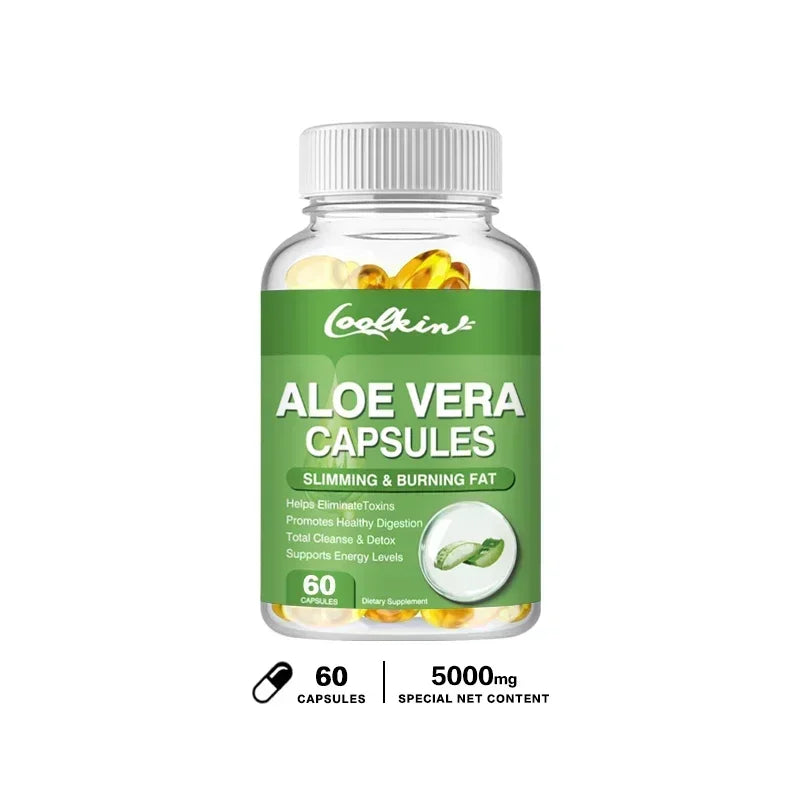 Aloe Vera Extract Capsules – Digestive & Immune Support Herbal Supplement Qst 60 Capsules