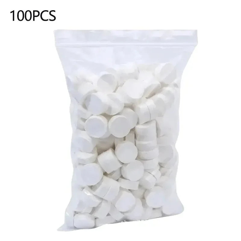 Disposable Compressed Travel Towels – 100pc Cotton Face Wash Disposable Travel Towels Qme 100pcs