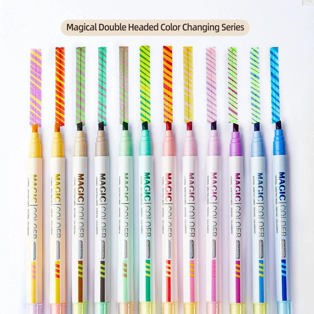 Double Tip Pastel Highlighter Markers | Fine & Broad – Qme Pastel Highlighter Markers Qme