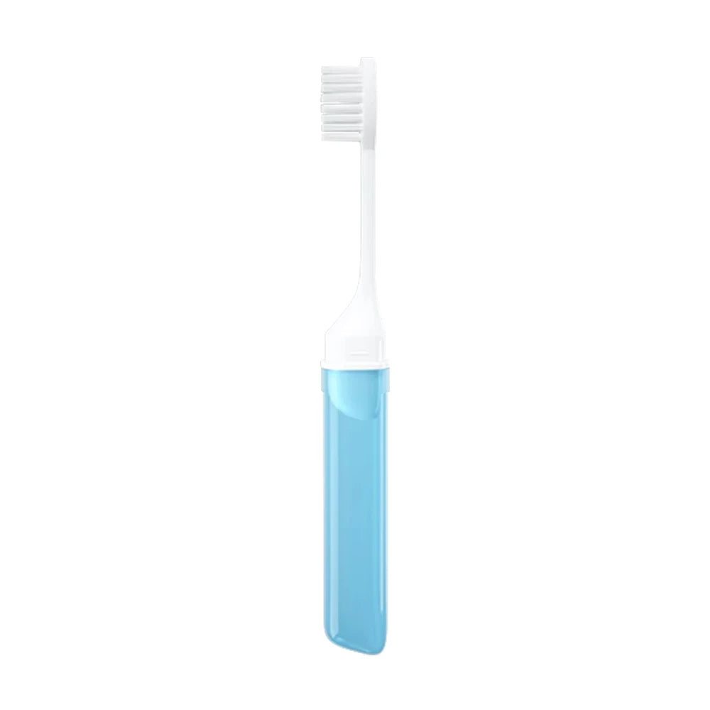 Soft Folding Travel Toothbrush with Cover – Portable & Compact Travel Toothbrush Qme 1PC Blue