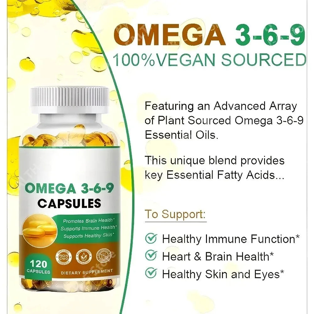 Plant-Based Omega 3-6-9 Softgels – Vegan, 120 Count Omega Supplement Qst