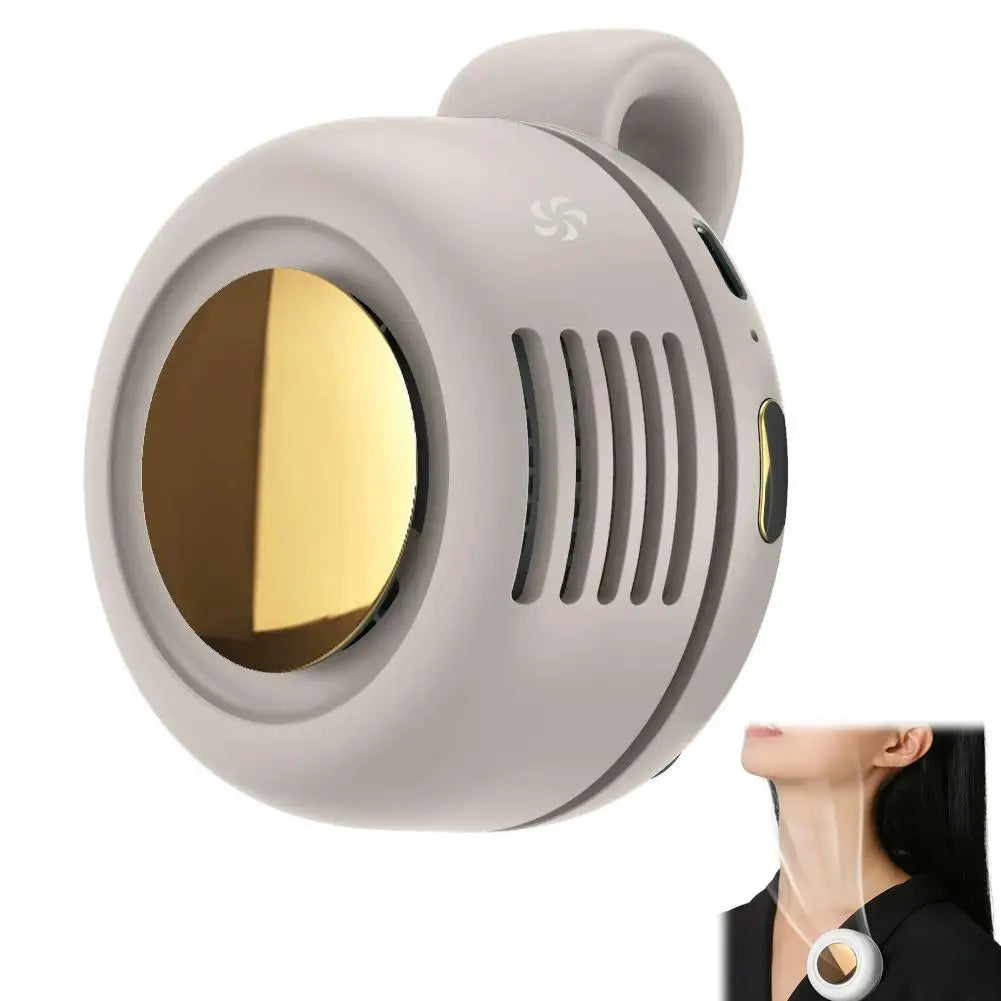 Wearable Clip-On Bladeless Fan | 3-Speed Quiet Portable Cooler Portable Clip-On Fan Qme White