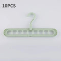 9-Hole Foldable Clothes Hangers – Heavy Duty Space Saver Space Saving Hangers Qme 10pcs Green