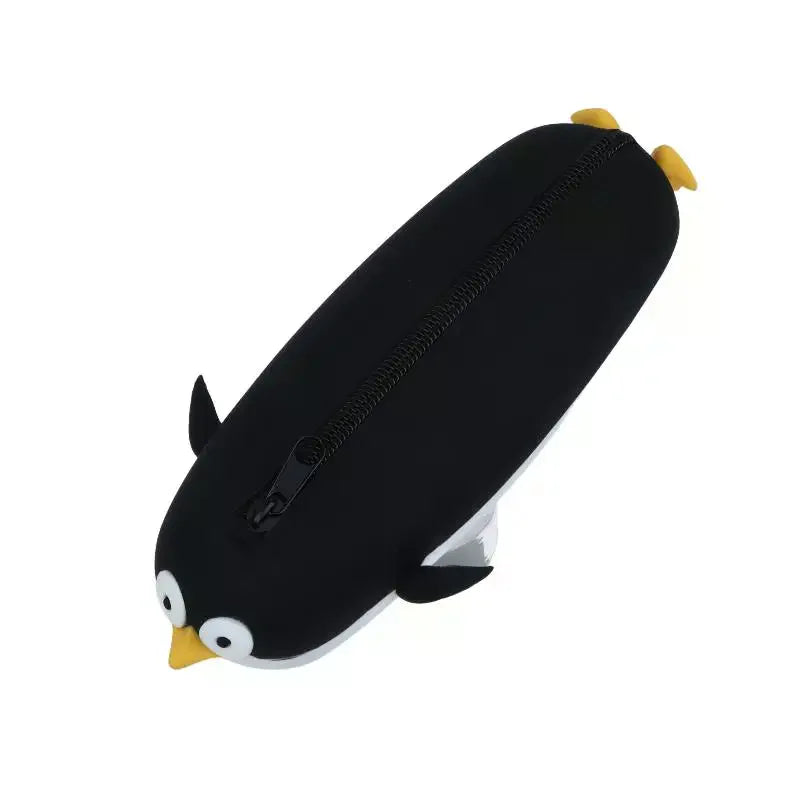 Cute Penguin Silicone Pencil Case – Large Capacity Waterproof Silicone Pencil Case Qme