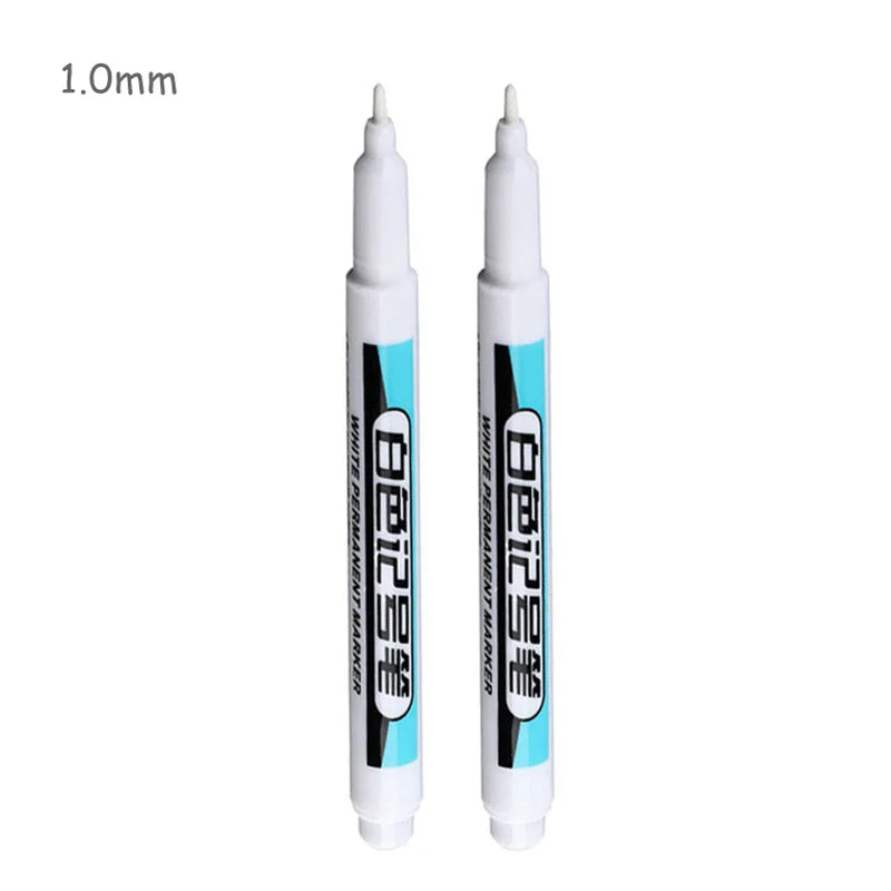 White Deep Hole Paint Marker Pen – Waterproof & Permanent Paint Marker Pen Qme 1.0mm White-2pcs