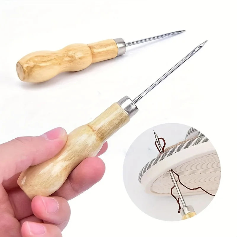 Wooden Handle Sewing Awl – Leather Craft & Shoe Repair Tool Leather Craft Awl Qme
