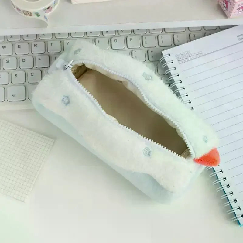 Cute Swiss Roll Plush Pencil Case – Large Capacity Pouch Novelty Pencil Case Qme