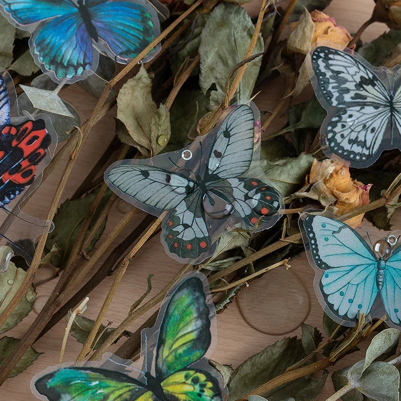 Butterfly Waterproof Stickers – Cute Aesthetic DIY & Scrapbooking Decorative Stickers Qme