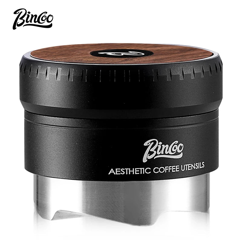 Bincoo 58mm Auto-Leveling Coffee Tamper – 5-Blade Wood Handle Espresso Tamper Qst