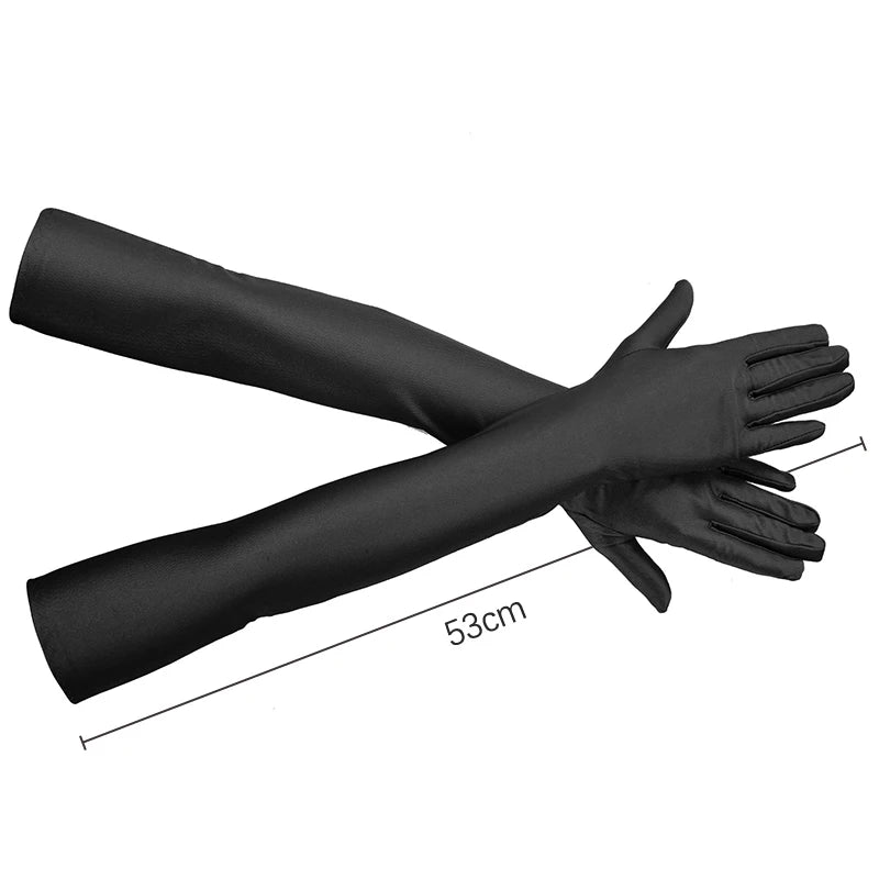 Women's Elbow-Length Spandex Gloves – Party, Wedding & Performance Long Spandex Gloves Qst