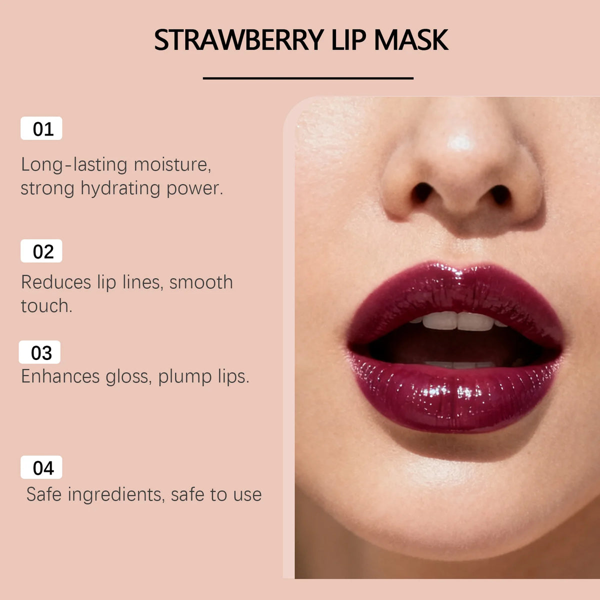 Strawberry Overnight Lip Mask – Hydrating Sleeping Lip Treatment Sleeping Lip Mask Qst
