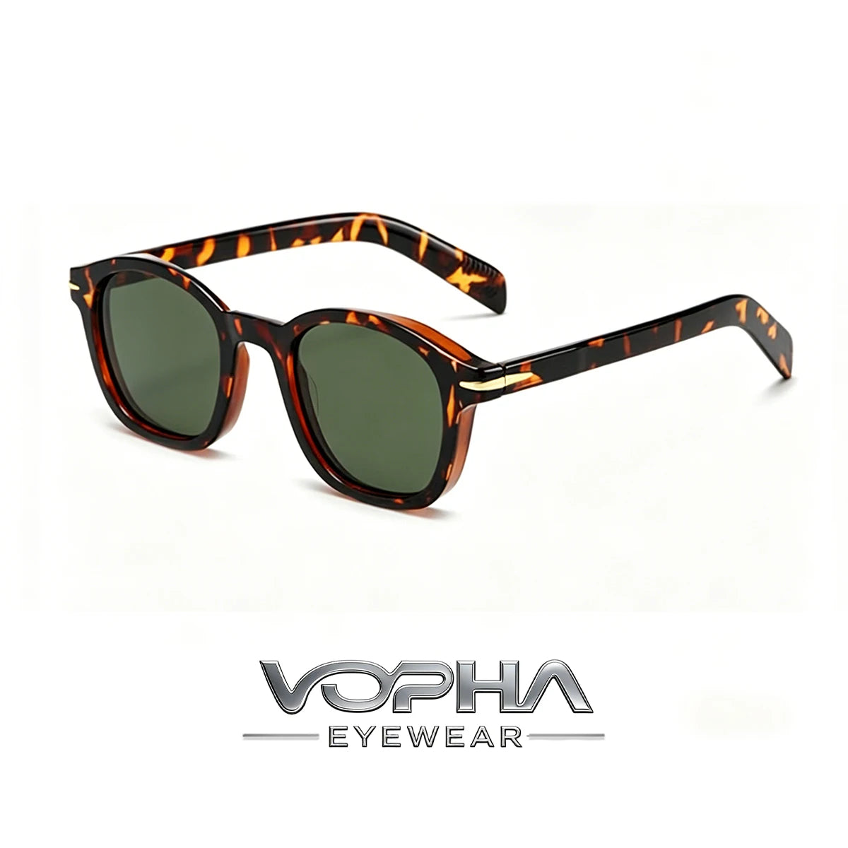 VOPHA Retro Square Sunglasses UV400 Unisex Men Women S23 Retro Sunglasses Qst Tortoise green