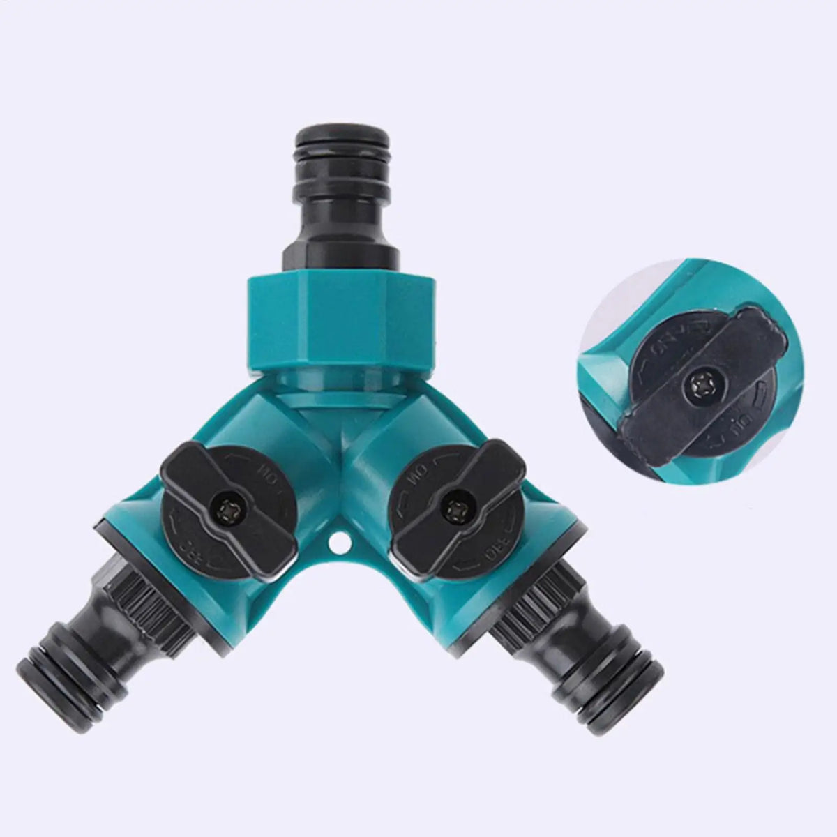 2-Way Garden Hose Splitter with Quick-Connect Fittings Garden Hose Splitter Qme