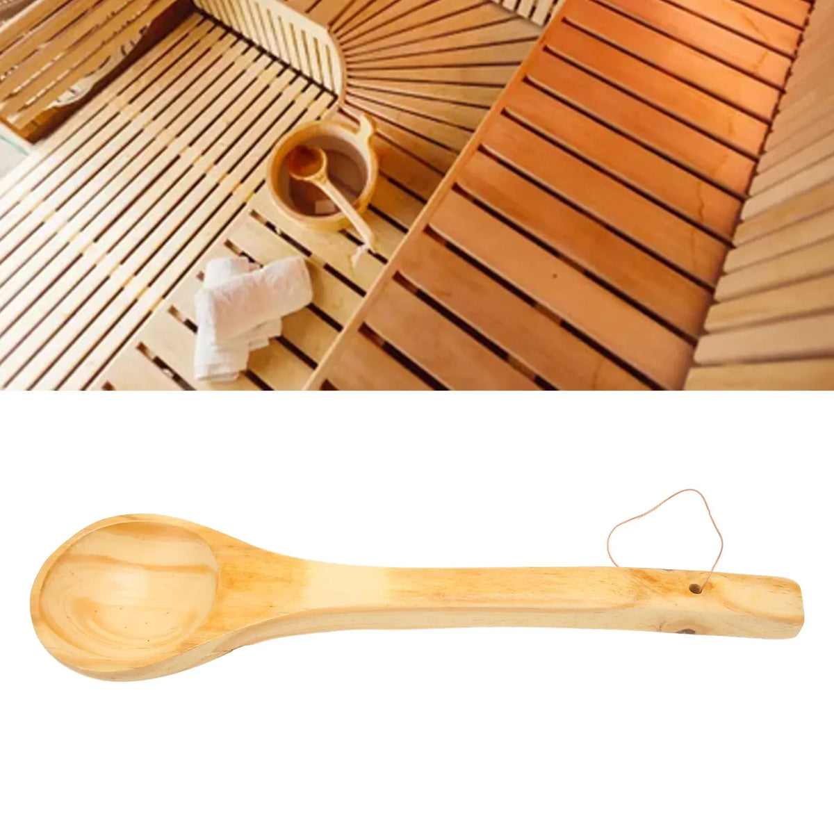 Wooden Sauna Ladle – Large Capacity Long Handle Scoop Wooden Sauna Ladle Qme