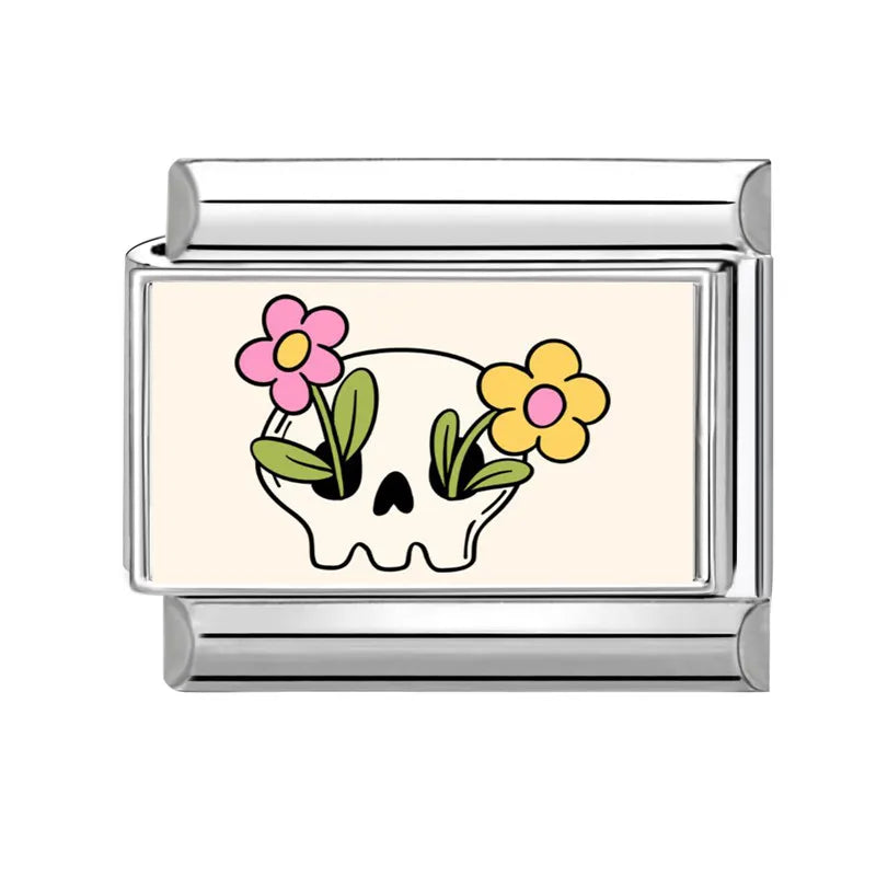 Halloween Pumpkin Ghost Italian Charm Link – Stainless Steel Italian Charm Link Qme Style 10