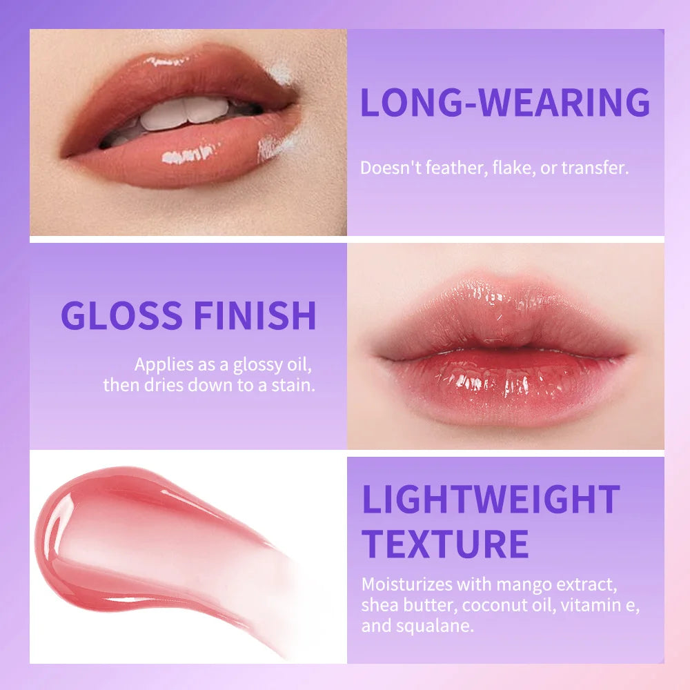 Lakerain Nourishing Lip Oil Gloss – Long-Lasting Color & Moisture Lip Oil Gloss Qst