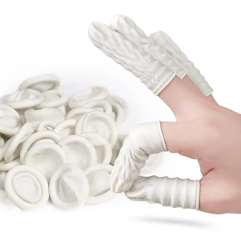 White Latex Powder-Free Disposable Finger Cots – Anti-Slip Disposable Finger Cots Qme 500g