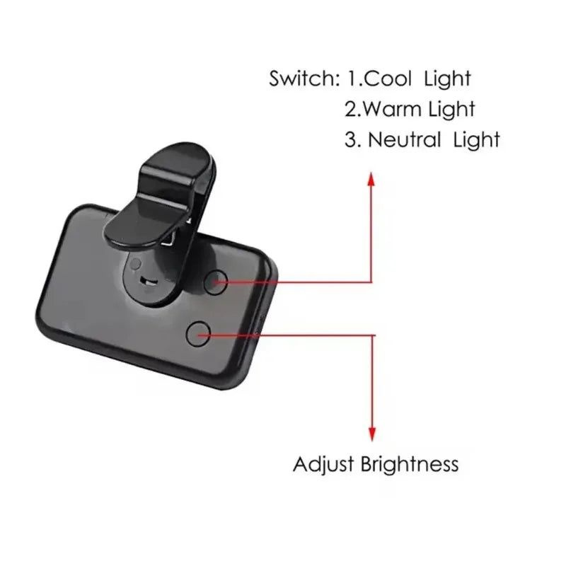 Mini LED Selfie Fill Light – 3 Mode Adjustable Clip Light Selfie Fill Light Qme