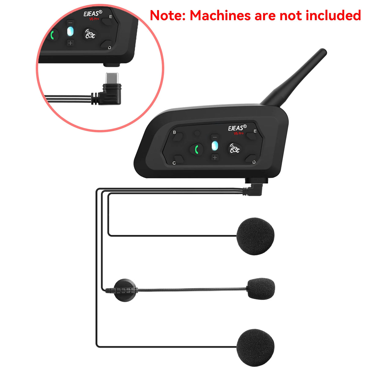 EJEAS V6 PRO+ Motorcycle Helmet Bluetooth Intercom Headset Motorcycle Intercom Headset Qst