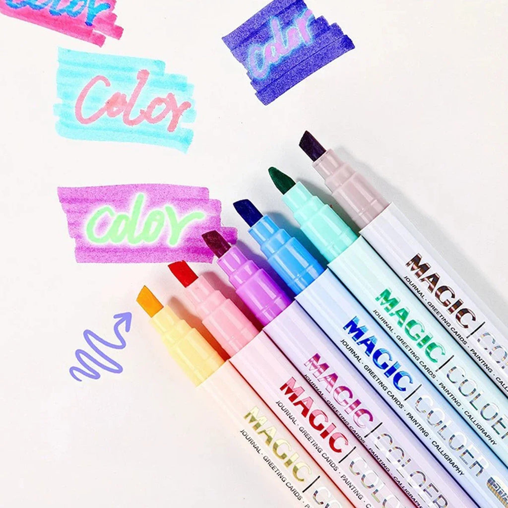 Double Tip Pastel Highlighter Markers | Fine & Broad – Qme Pastel Highlighter Markers Qme